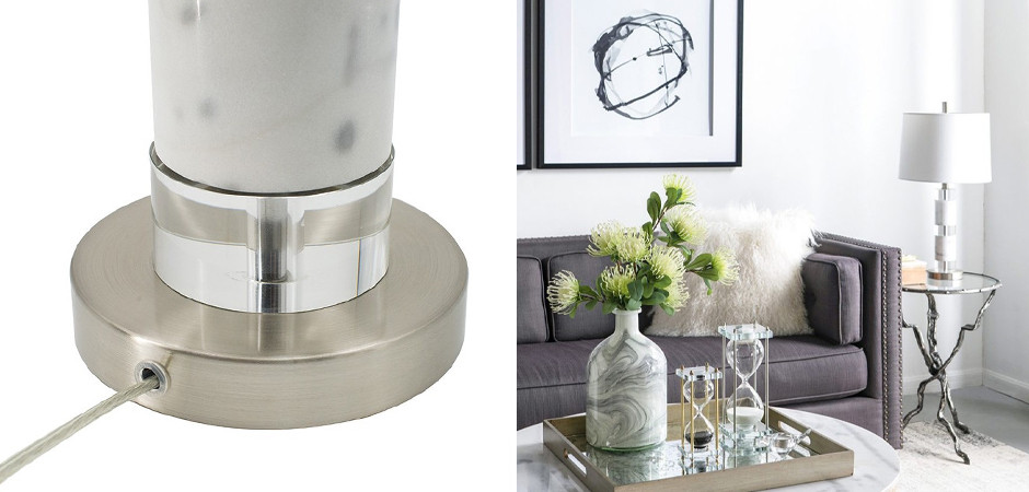 Настольная лампа с абажуром White Marble