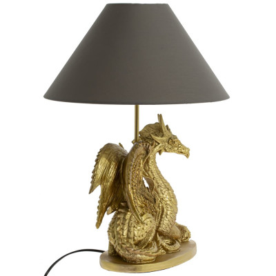 Настольная лампа с абажуром Дракон Golden Dragon Lamp Brown