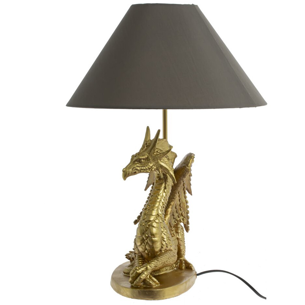 Настольная лампа с абажуром Дракон Golden Dragon Lamp Brown