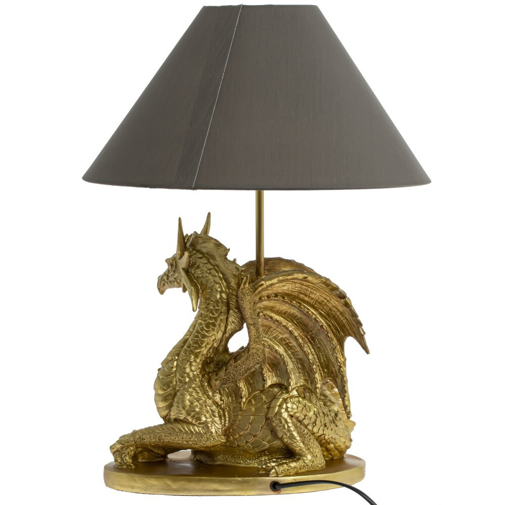 Настольная лампа с абажуром Дракон Golden Dragon Lamp Brown