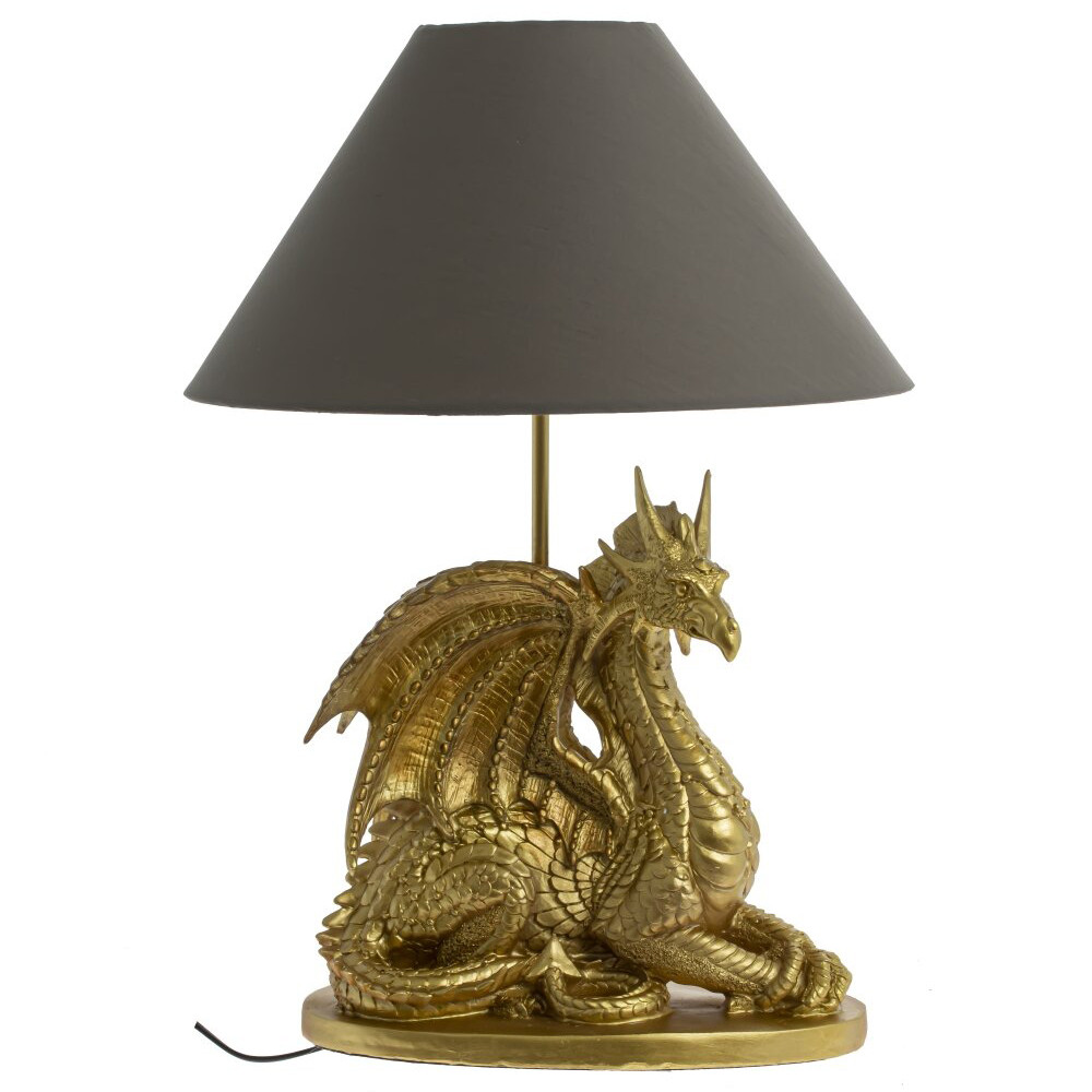 Настольная лампа с абажуром Дракон Golden Dragon Lamp Brown