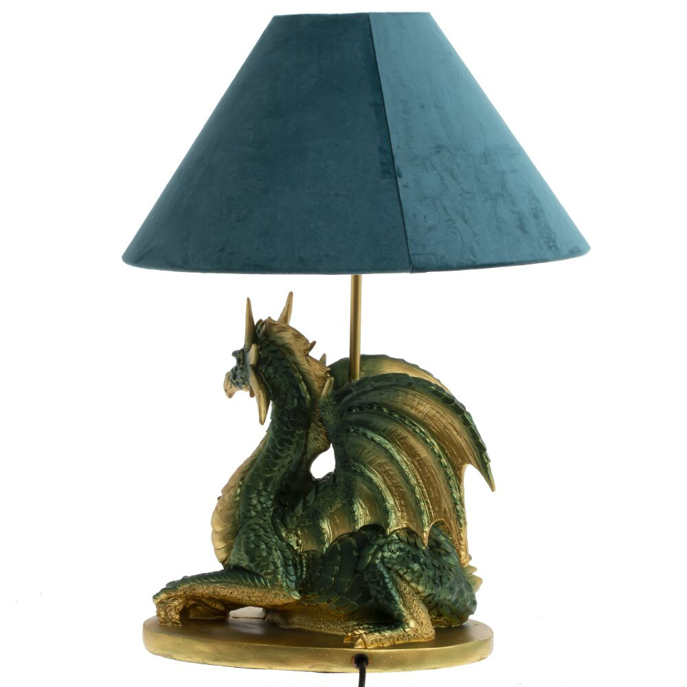 Настольная лампа с абажуром Дракон Green Dragon Синий абажур
