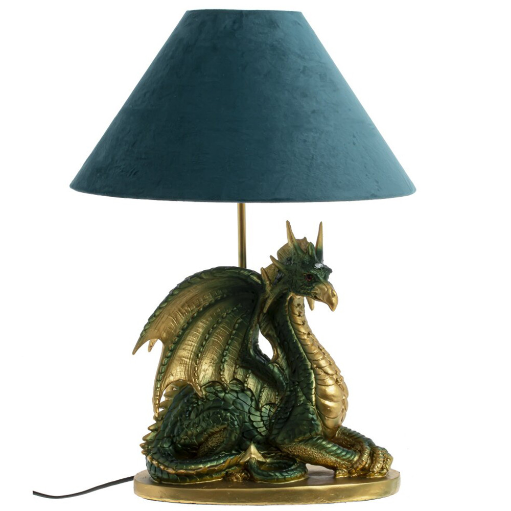 Настольная лампа с абажуром Дракон Green Dragon Синий абажур