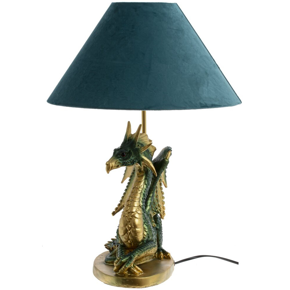 Настольная лампа с абажуром Дракон Green Dragon Синий абажур