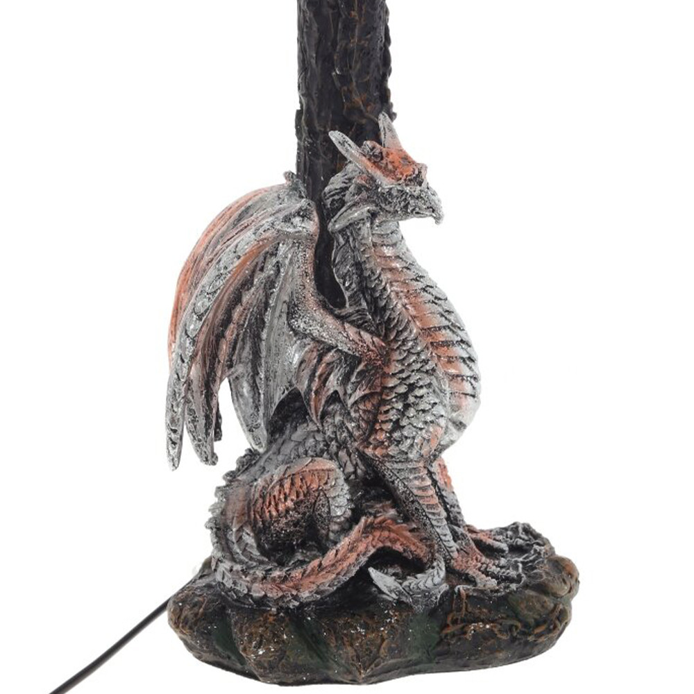 Настольная лампа с абажуром Дракон Silver Red Dragon Коричневый абажур