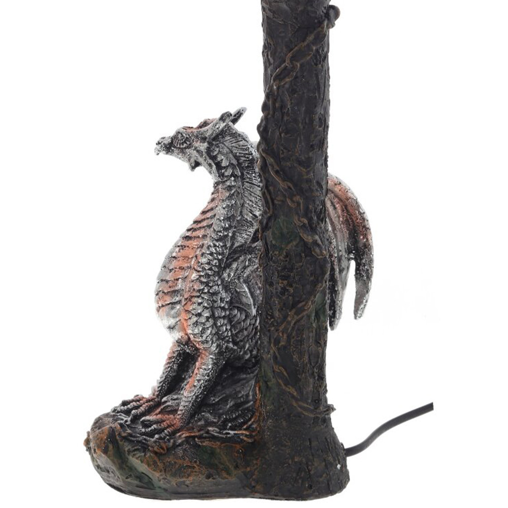 Настольная лампа с абажуром Дракон Silver Red Dragon Коричневый абажур