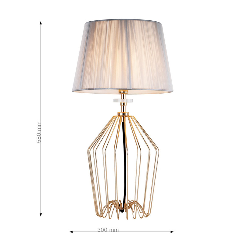 Настольная лампа с абажуром из серых нитей Voile