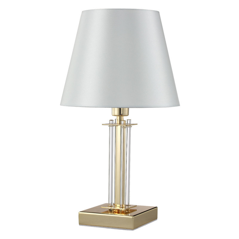 Настольная лампа с белым тканевым абажуром в форме конуса Laurent