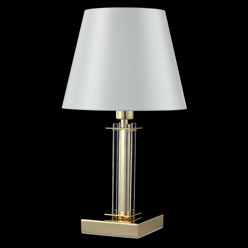 Настольная лампа с белым тканевым абажуром в форме конуса Laurent