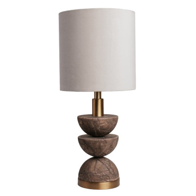 Настольная лампа с белым цилиндрическим абажуром на фигурном основании из полусфер Bewitchment