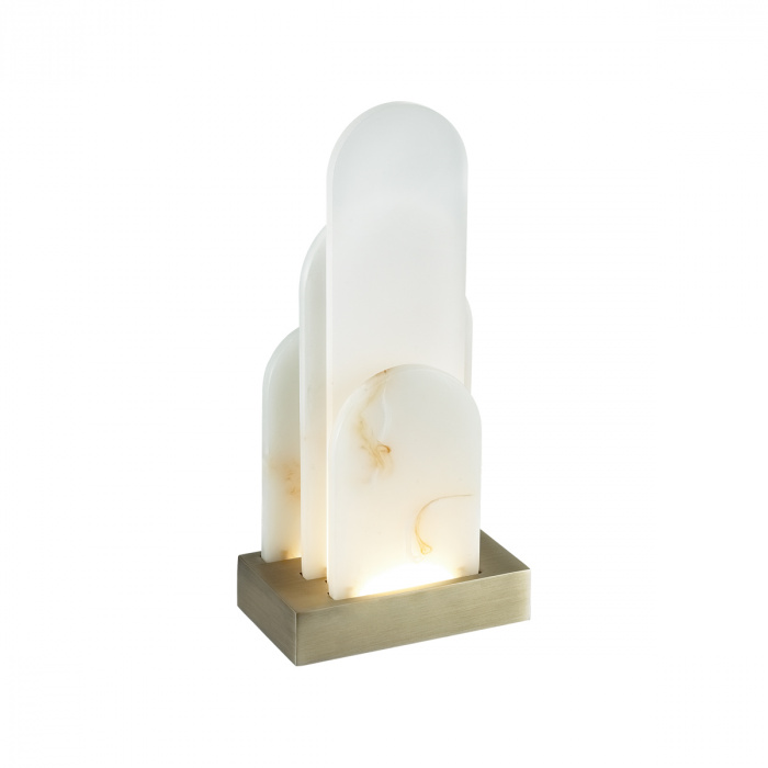 Настольная лампа с белыми вертикальными элементами Alabaster Totem