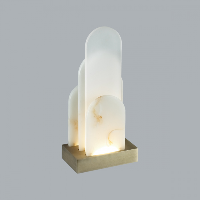 Настольная лампа с белыми вертикальными элементами Alabaster Totem