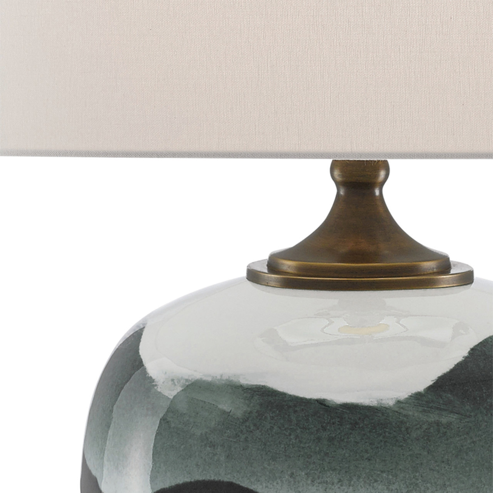 Настольная лампа с волнистым принтом Green Wavy Lamp