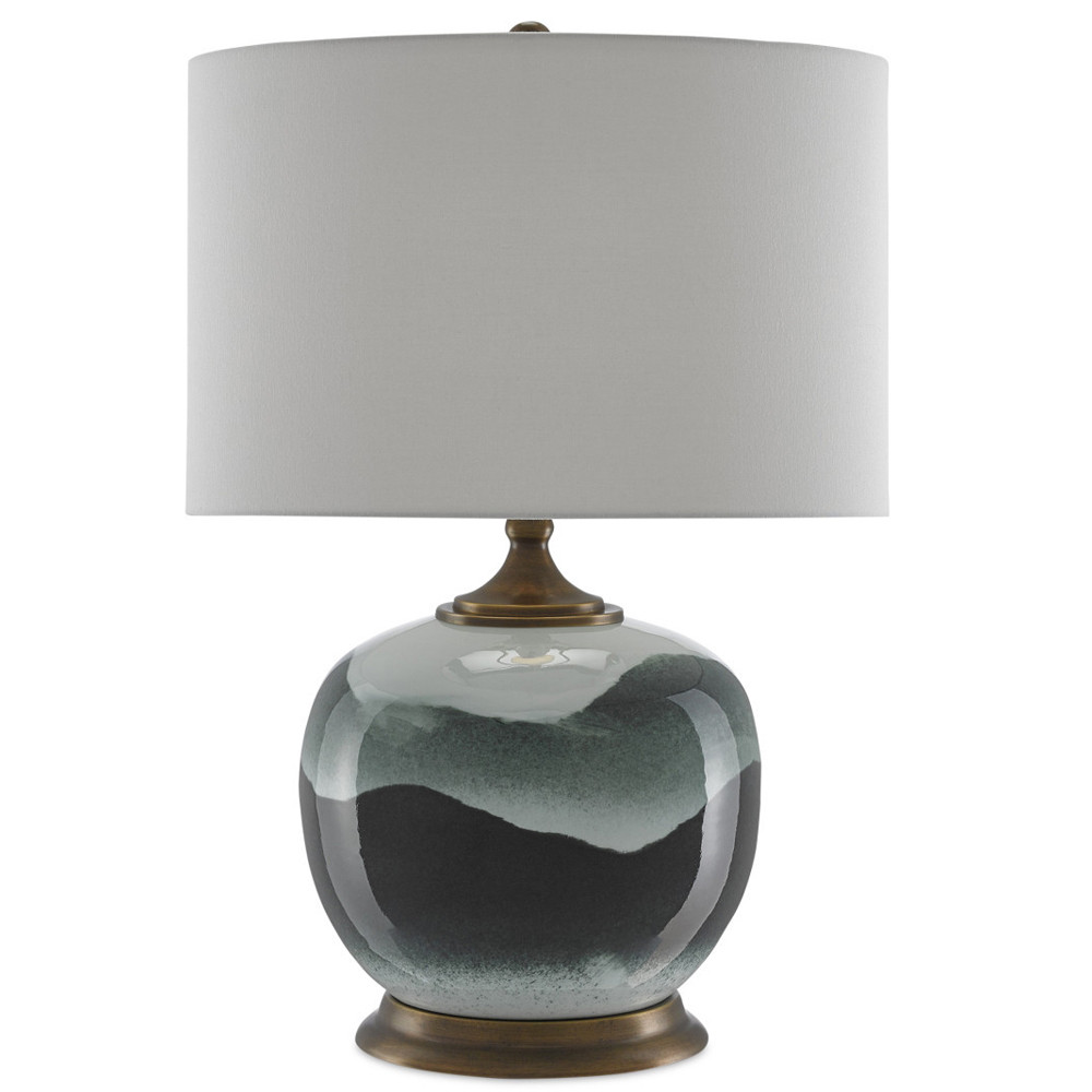 Настольная лампа с волнистым принтом Green Wavy Lamp