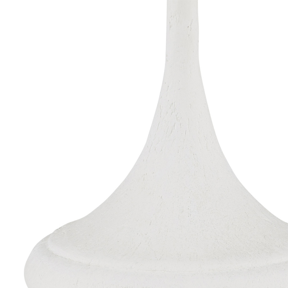 Настольная лампа с декором в виде белого цветка магнолии на каркасе и черным абажуром White Magnolia