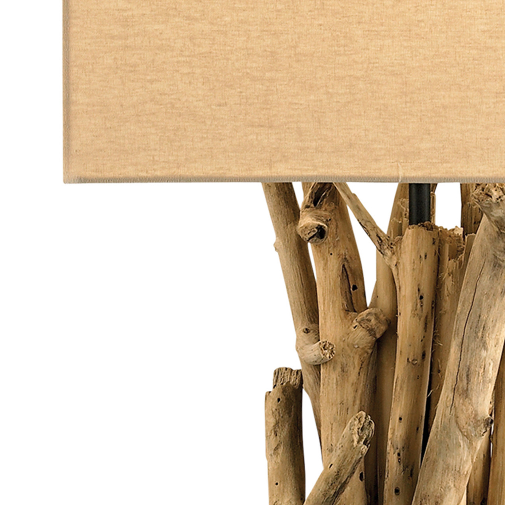 Настольная лампа с каркасом в виде веток деревьев и тканевым абажуром Natural Driftwood