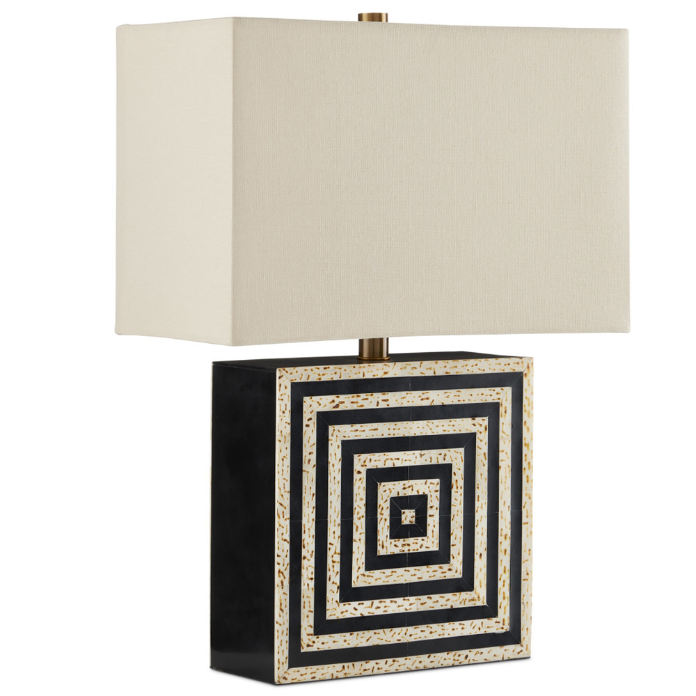 Настольная лампа с квадратным основанием и прямоугольным абажуром Neat Lines