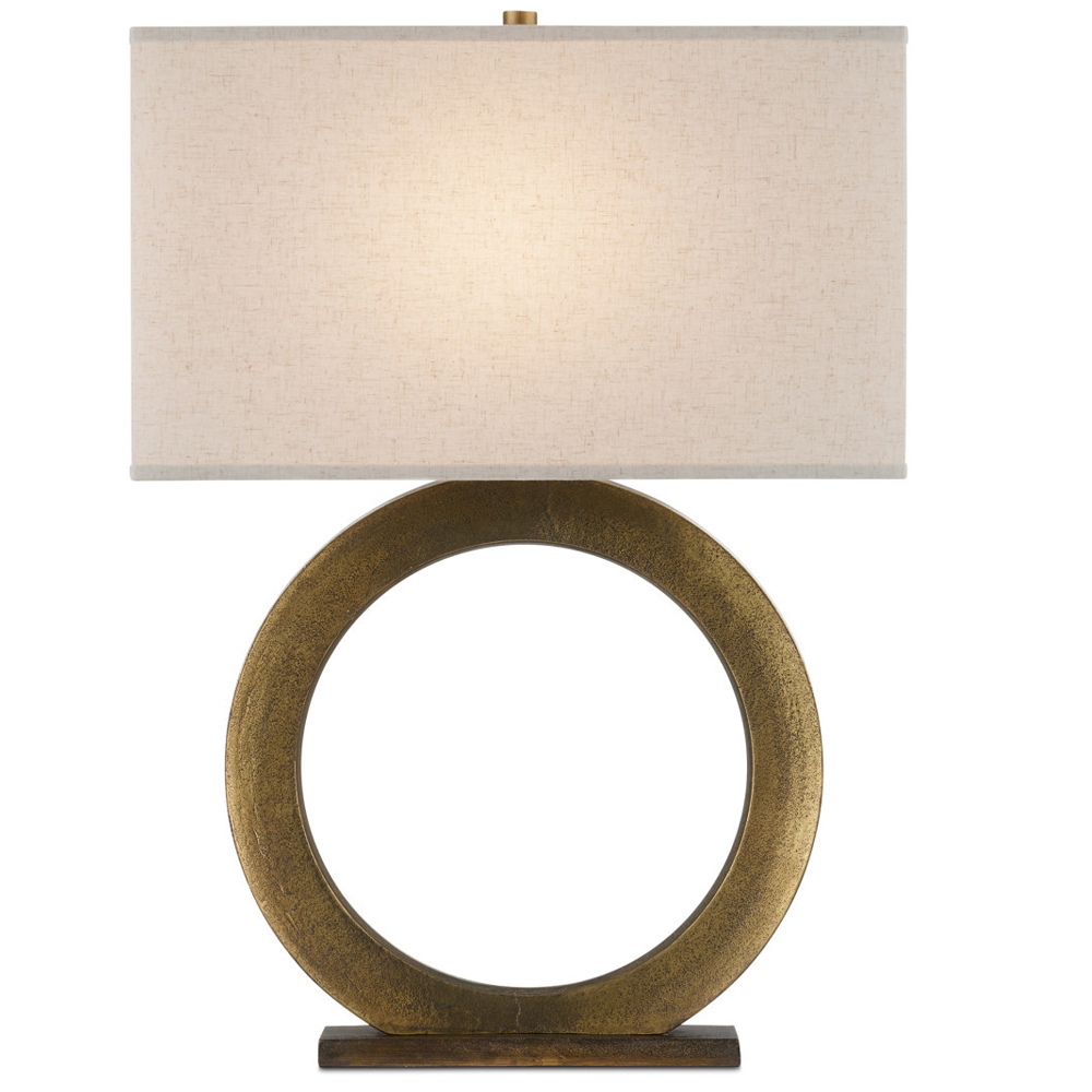 Настольная лампа с корпусом в форме кольца и прямоугольным абажуром French Ring