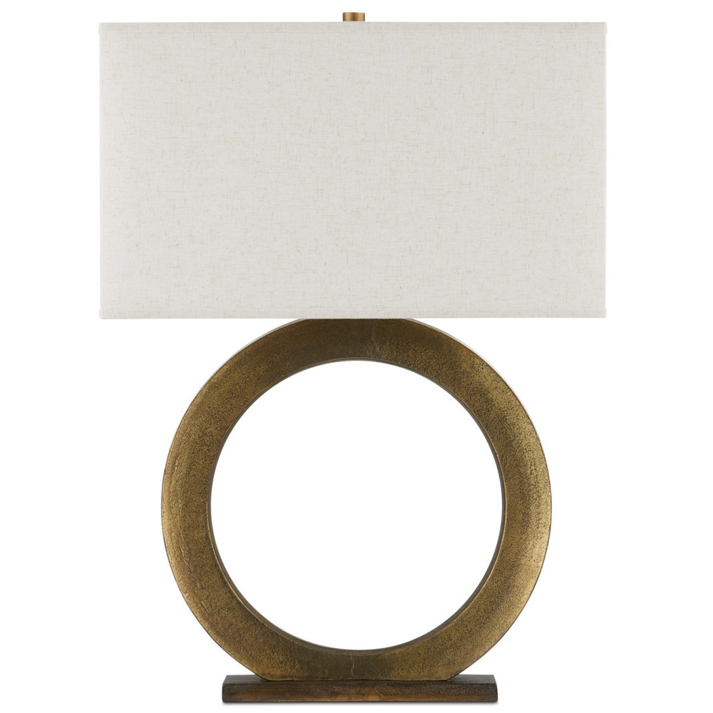 Настольная лампа с корпусом в форме кольца и прямоугольным абажуром French Ring