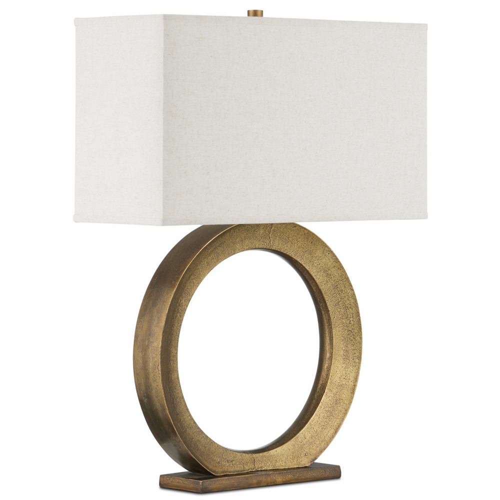 Настольная лампа с корпусом в форме кольца и прямоугольным абажуром French Ring