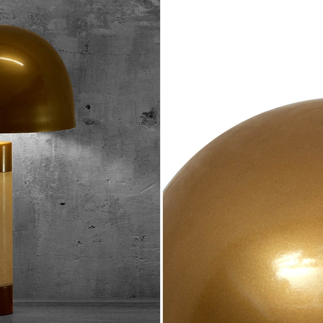 Настольная лампа с металлическим абажуром Gabriela Brass Table Lamp