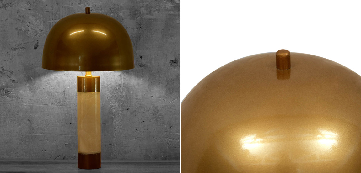 Настольная лампа с металлическим абажуром Gabriela Brass Table Lamp