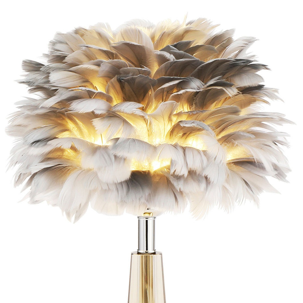 Настольная лампа с перьями Plumage Grey Table Lamp