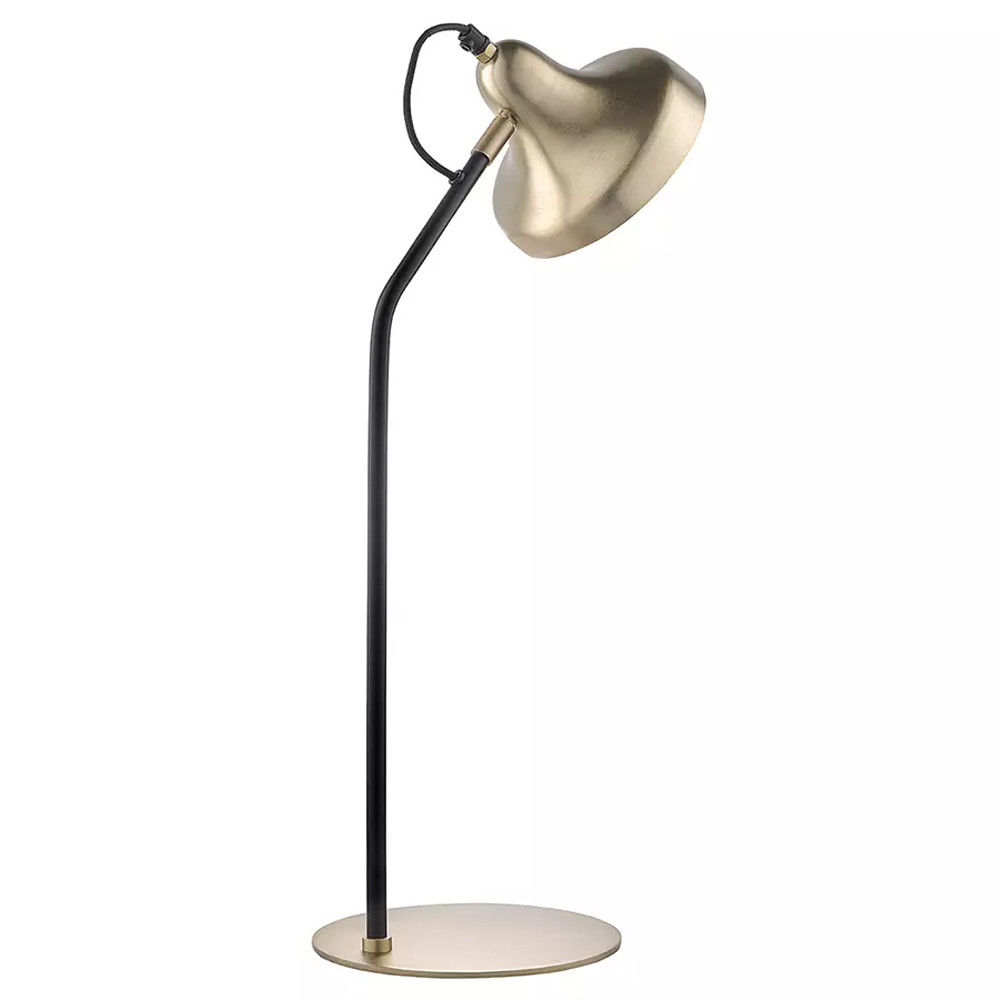 Настольная лампа с плафоном в форме купола в сочетании черного и золотистого цвета Minimalist Execution