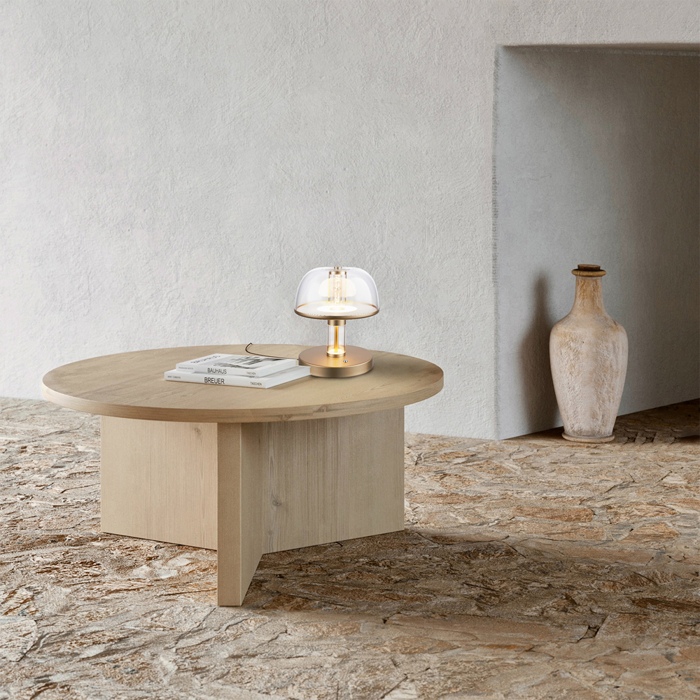 Настольная лампа с плафоном из акрила и металлическим основанием Blanton 23