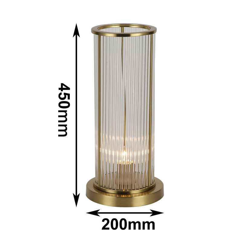 Настольная лампа с плафоном из стеклянных трубочек Revolve