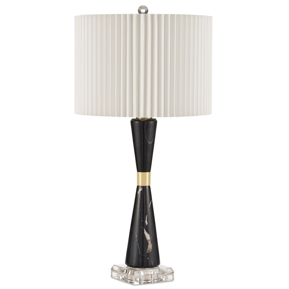 Настольная лампа с плиссированным цилиндрическим абажуром Tightened Waist