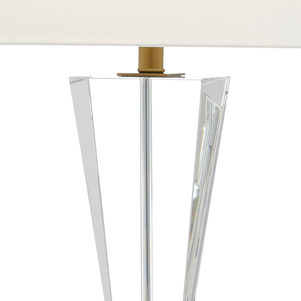 Настольная лампа с прозрачным корпусом и прямоугольным тканевым абажуром Charm and Luxury