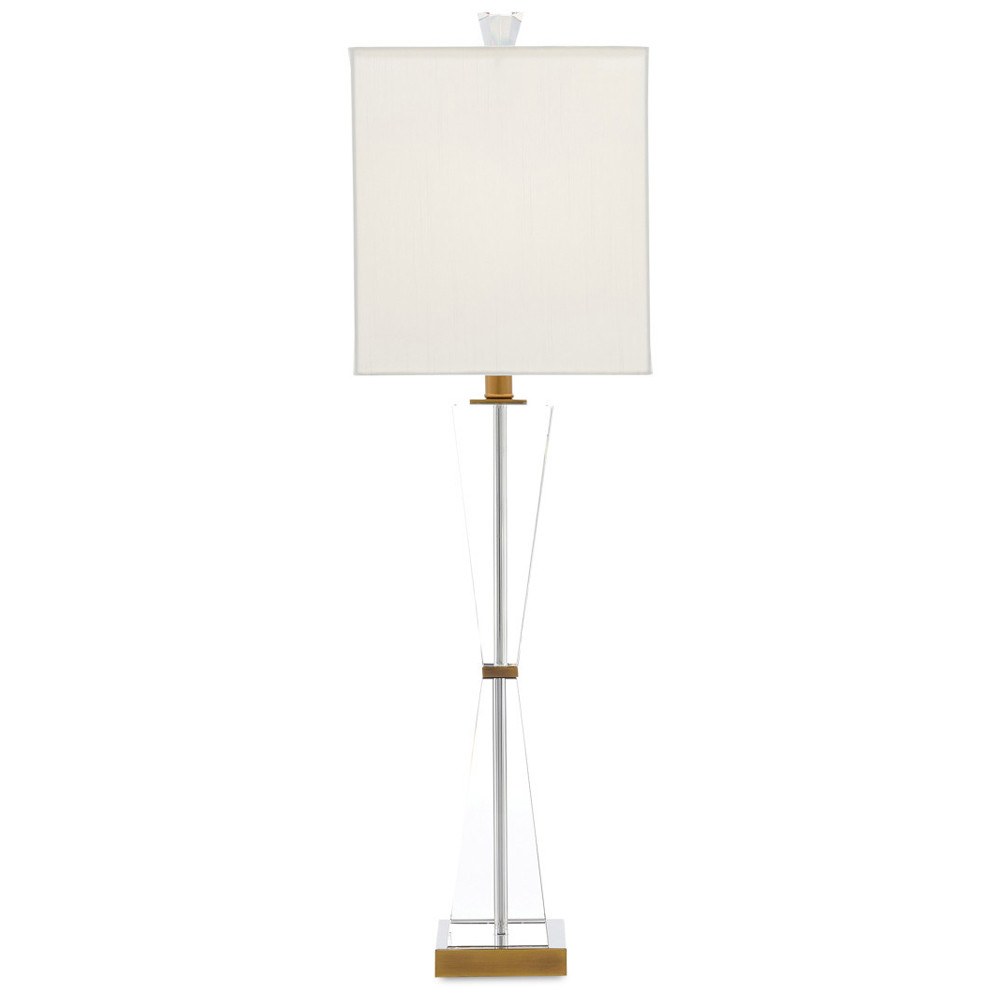 Настольная лампа с прозрачным корпусом и прямоугольным тканевым абажуром Charm and Luxury