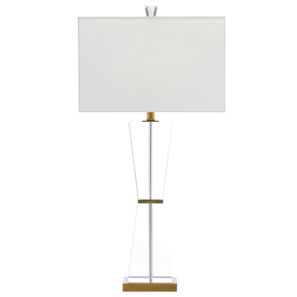 Настольная лампа с прозрачным корпусом и прямоугольным тканевым абажуром Charm and Luxury