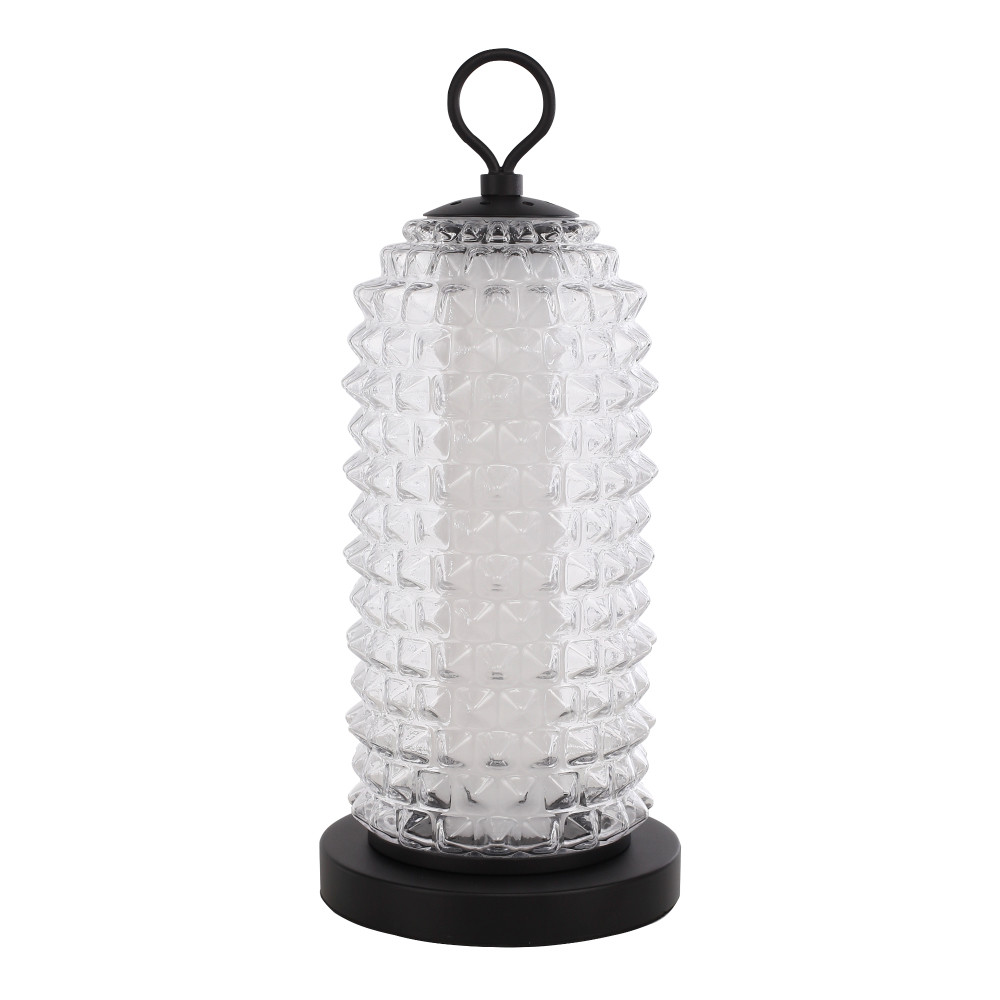 Настольная лампа с прозрачным факутрным стеклянным плафоном Sonora