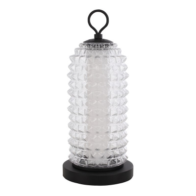 Настольная лампа с прозрачным факутрным стеклянным плафоном Sonora