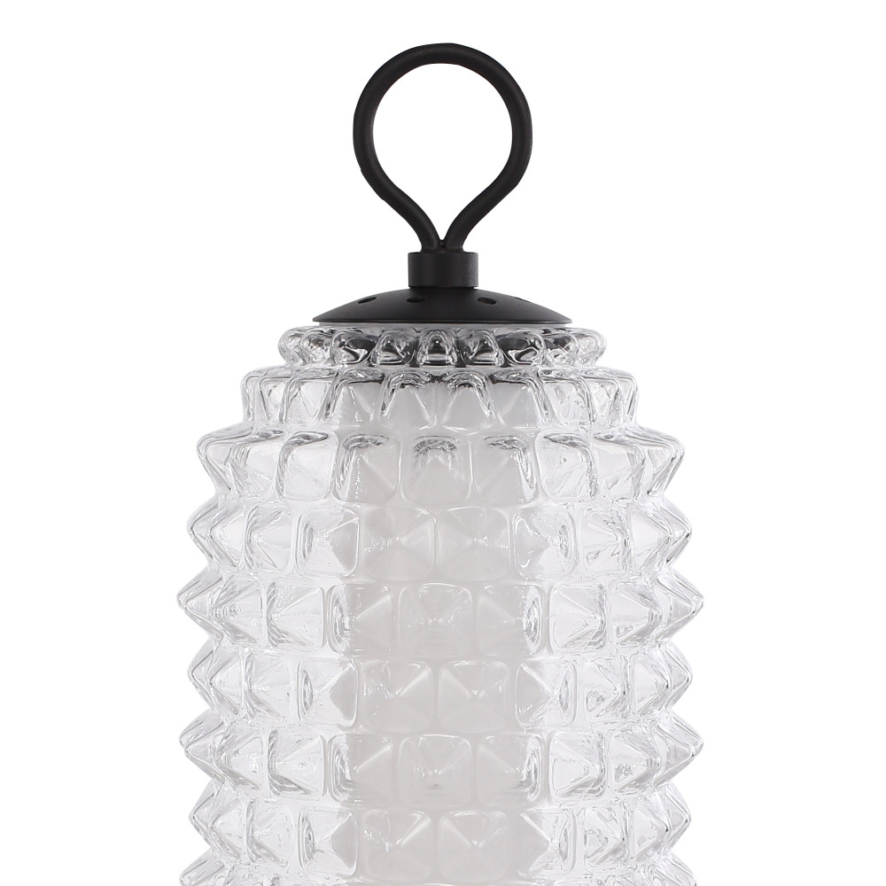 Настольная лампа с прозрачным факутрным стеклянным плафоном Sonora