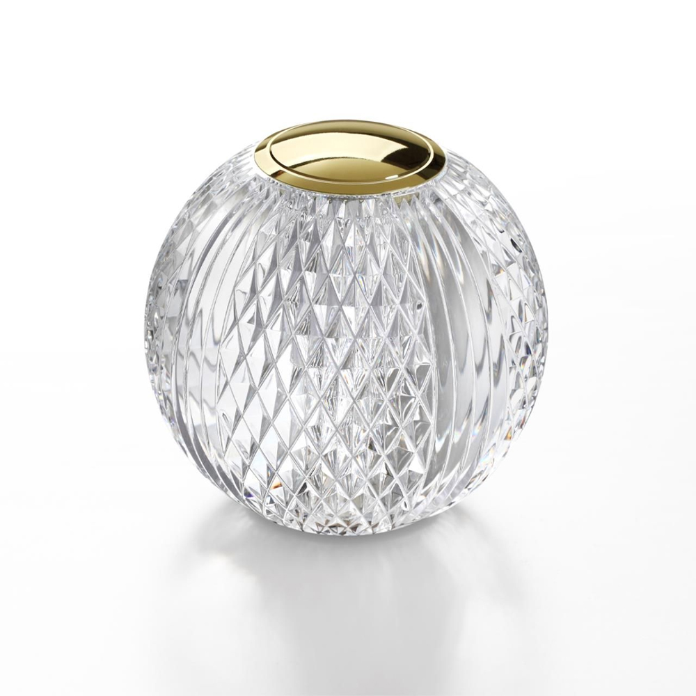 Настольная лампа с прозрачным шарообразным плафоном на цилиндрической подставке Crystal Globule