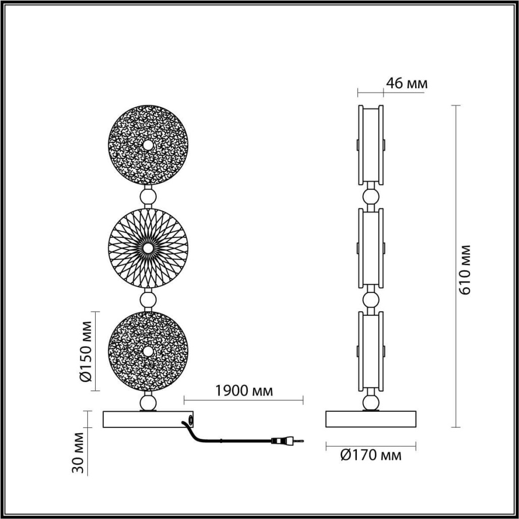 Настольная лампа с разноцветным рельефным стеклом Glass Peonies