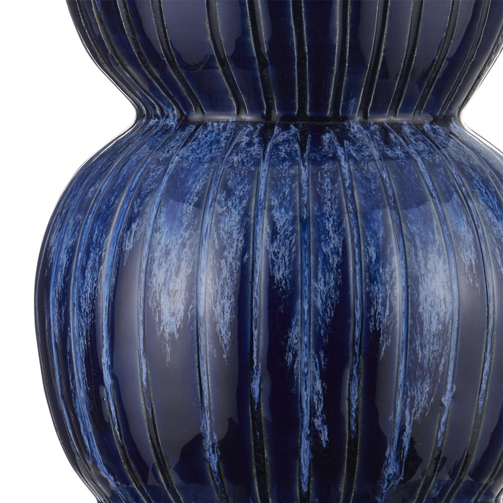 Настольная лампа с синим многослойным шарообразным корпусом Blue Glaze