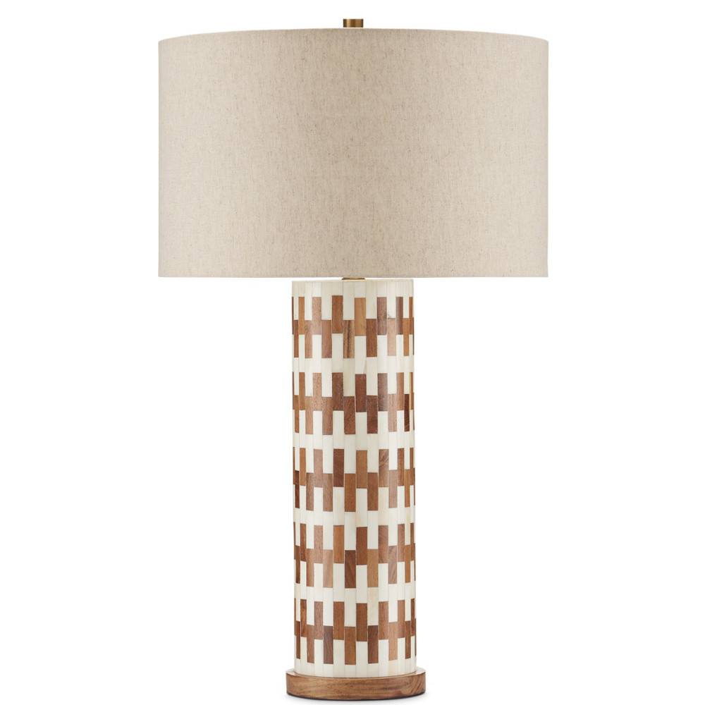 Настольная лампа с узором вдоль колоннообразного основания Brick Surface