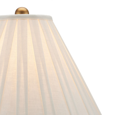 Настольная лампа с фактурным конусовидным абажуром и кожаным каркасом Malifis