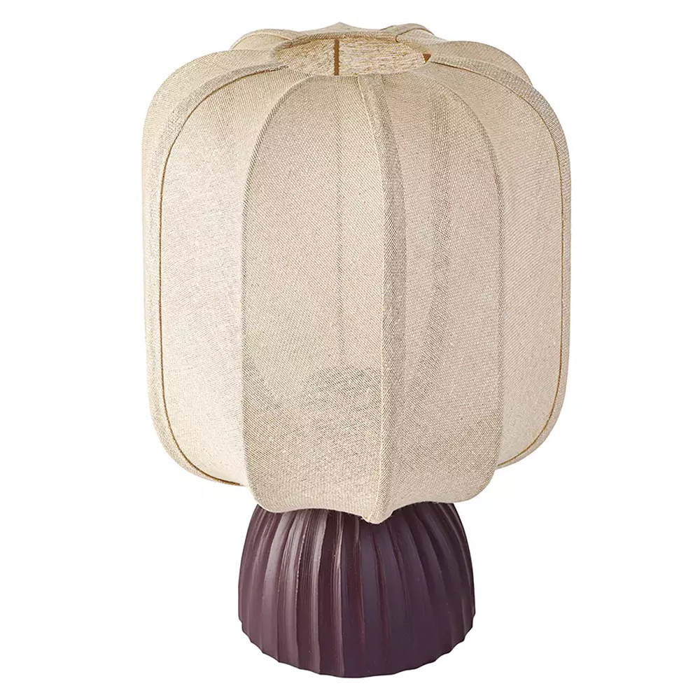 Настольная лампа с фактурным основанием и бежевым тканевым абажуром Modern Textured Table Lamp