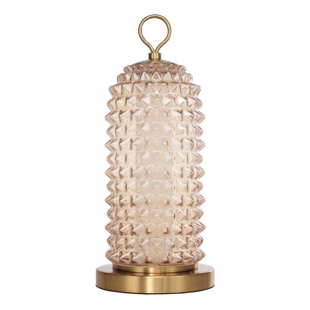 Настольная лампа с факутрным стеклянным плафоном Sonora