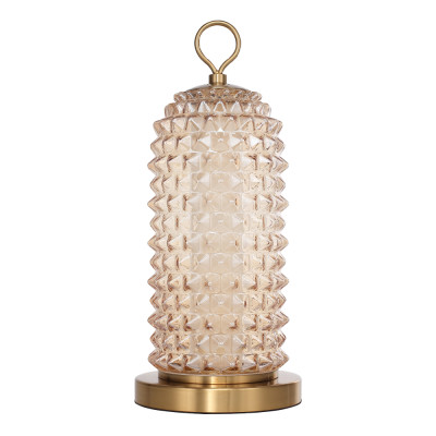 Настольная лампа с факутрным стеклянным плафоном Sonora