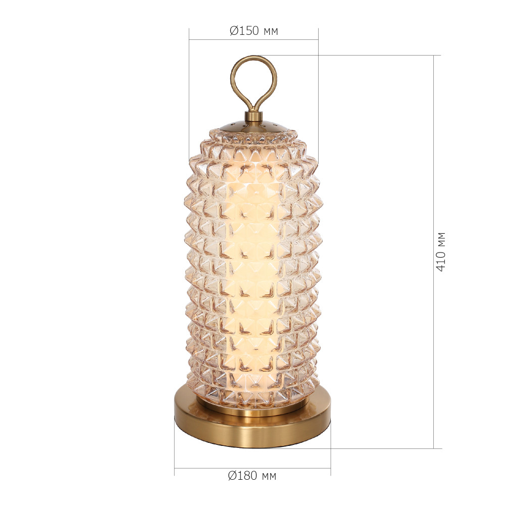 Настольная лампа с факутрным стеклянным плафоном Sonora