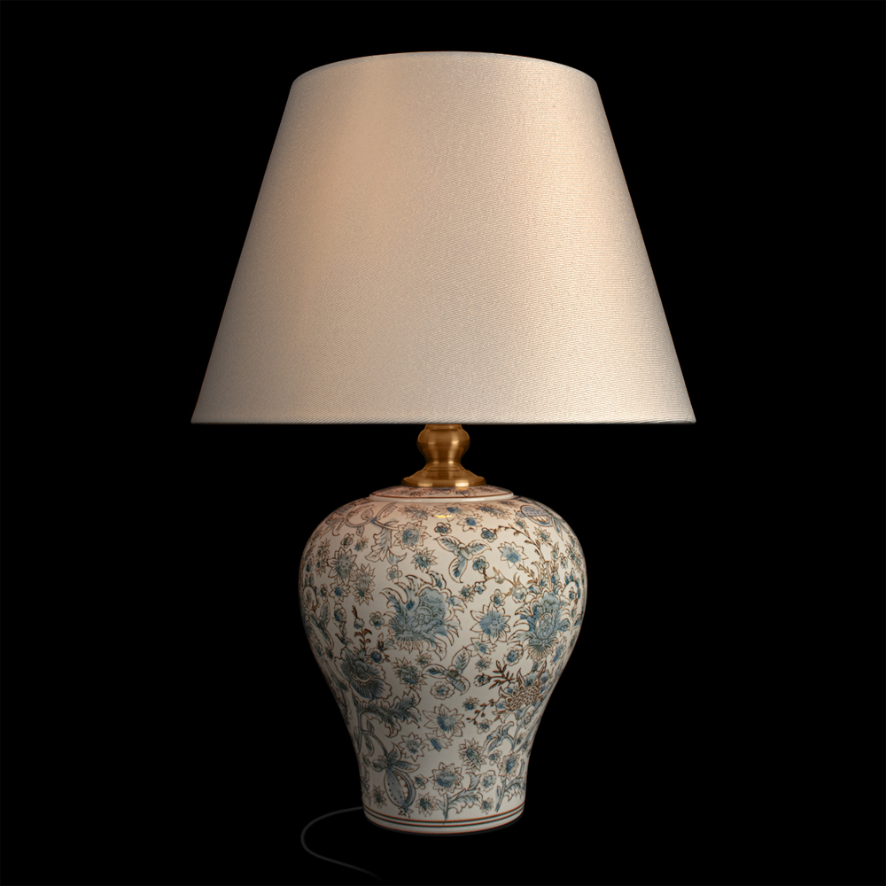 Настольная лампа с цветочной росписью Lamp Flower Painting