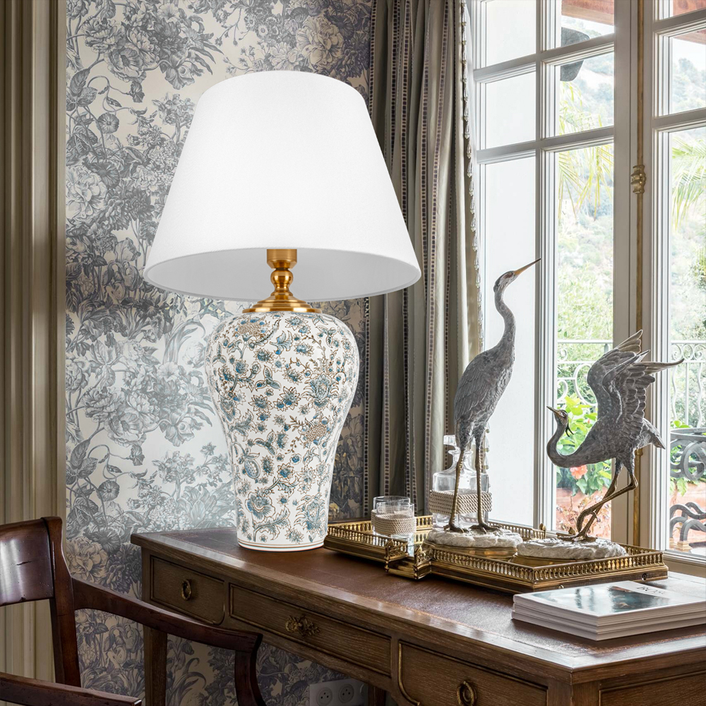 Настольная лампа с цветочной росписью Lamp Flower Painting