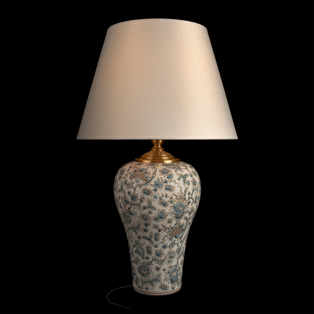 Настольная лампа с цветочной росписью Lamp Flower Painting