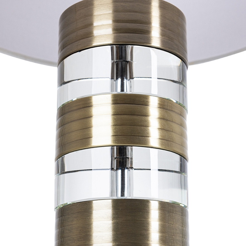 Настольная лампа с цилиндрическим основанием и белым абажуром Crystal Harmony